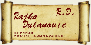 Rajko Dulanović vizit kartica